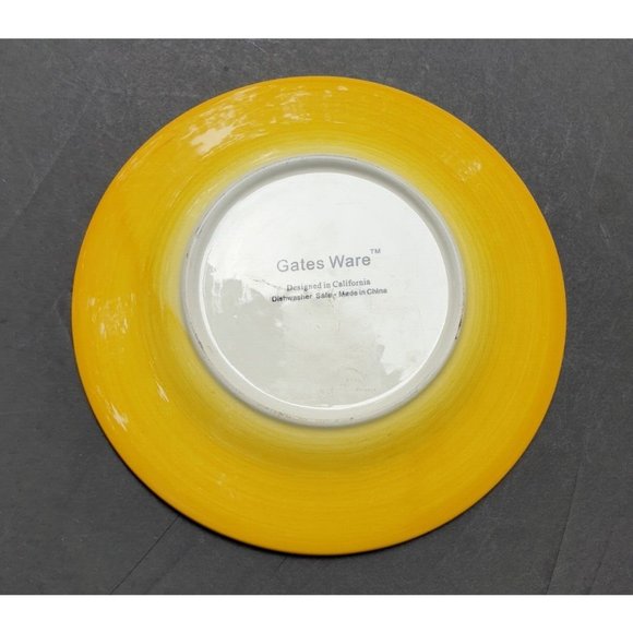 LAURIE GATES WARE Salad Plate Fall Colors Leaves Flowers - Picture 7 of 9